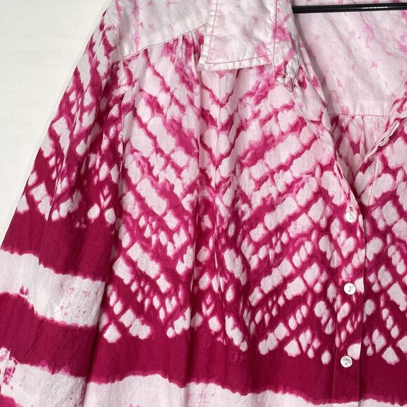 Womens Plus Size Blouse Beachy Pink Tie Dye Boho Summery Sz 4X Hippie Colorful - Picture 5 of 10